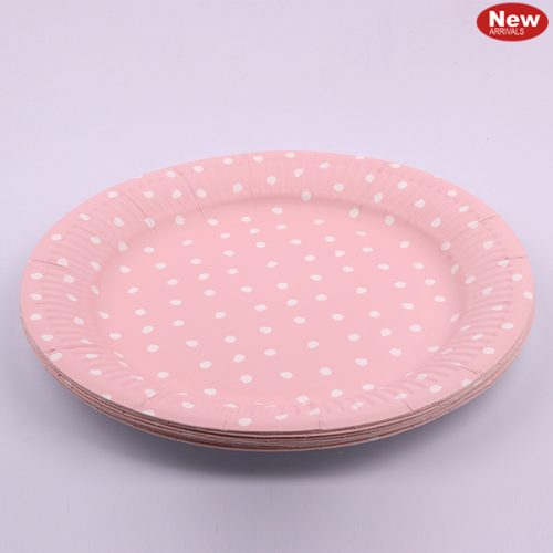 12pk 18cm Pink Dotty Paper Plates e1619740760239