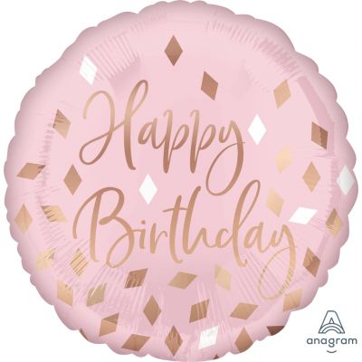 45cm Happy Birthday Blush Foil Balloon