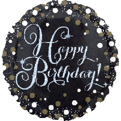 45cm Happy Birthday Holographic Sparkling Foil Balloon