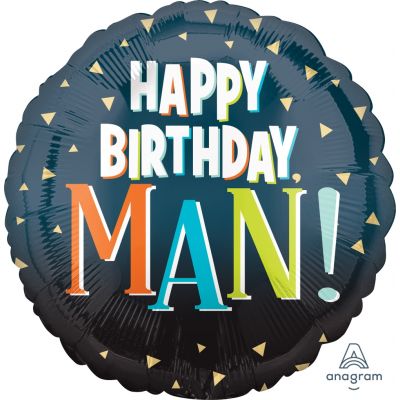 45cm Happy Birthday Man Foil Balloon