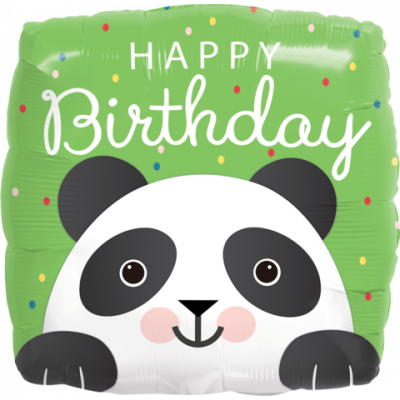 45cm Happy Birthday Panda Foil Balloon