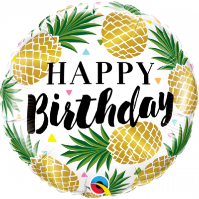 45cm Happy Birthday Pineapple Foil Balloon