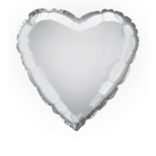 45cm silver heart foil