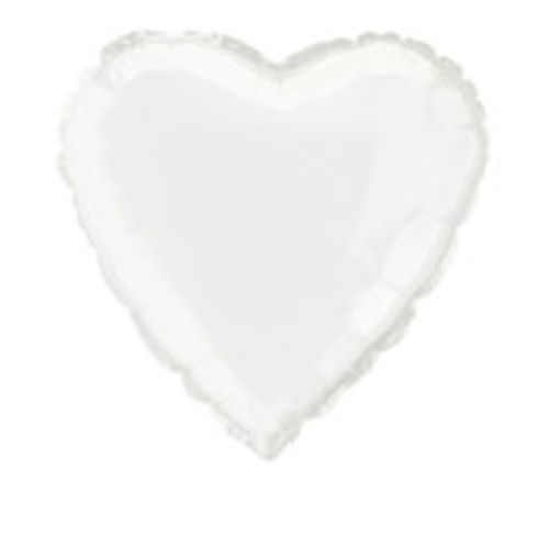 45cm white heart foil