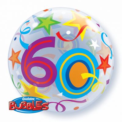 56cm Birthday Brilliant Stars 60 Bubble Balloon
