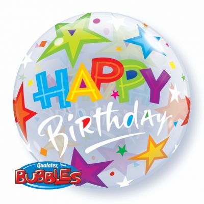 56cm Birthday Brilliant Stars Bubble Balloon