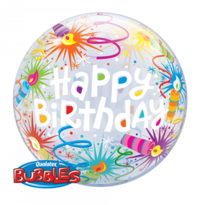 56cm Birthday Lit Candles Bubble Balloon