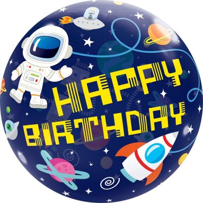 56cm Birthday Outer Space Bubble Balloon
