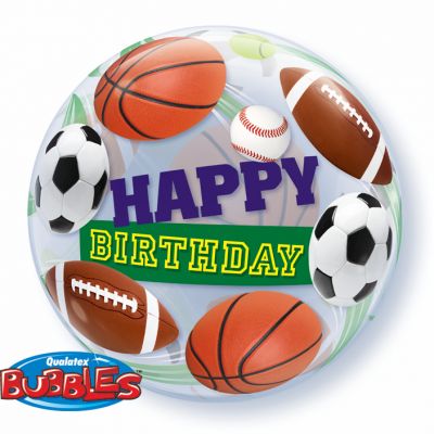 56cm Birthday Sports Balls Bubble Balloon