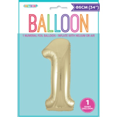 86cm Champagne Numeral 1 Foil Balloon 1