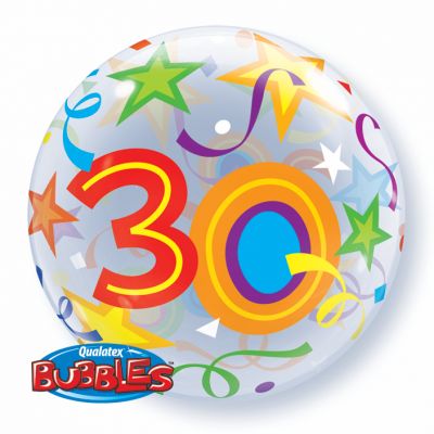 Birthday Brilliant Stars 30 Bubble Balloon