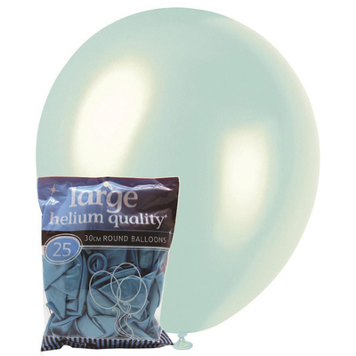 Blue 25 x 30cm Pearl Balloons