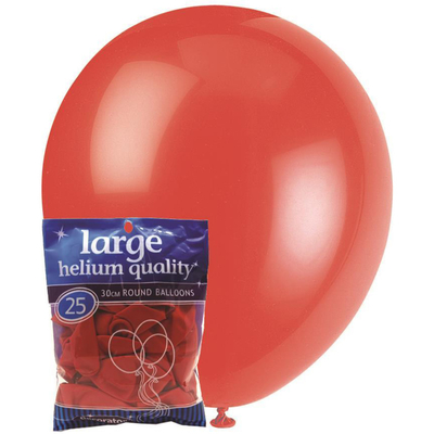 Bright Red 25 x 30cm Decorator Balloons 1