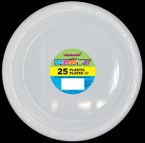 Bright White 25X23 cm Plastic Plates
