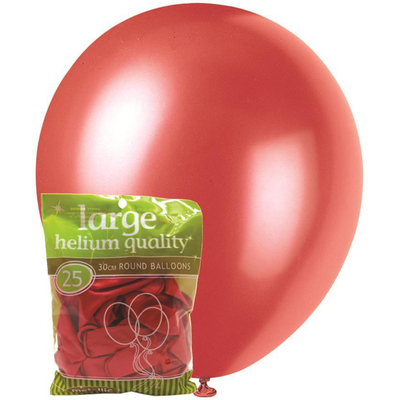 Cherry Red 25 x 30cm Metallic Balloons