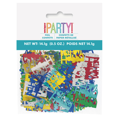 Happy Birthday Foil Confetti Assorted Colours 2