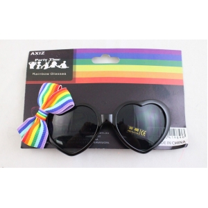 Heart Shape Glasses With Rainbow Bow