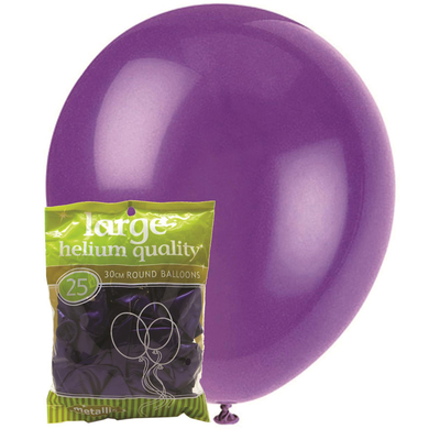 Purple 25 x 30cm Metallic Balloons