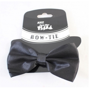 Satin Adjustable Bow Tie Black
