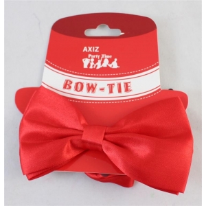 Satin Adjustable Bow Tie Red