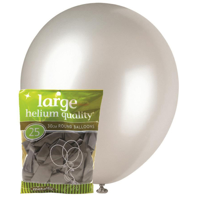 Silver 25 x 30cm Metallic Balloons