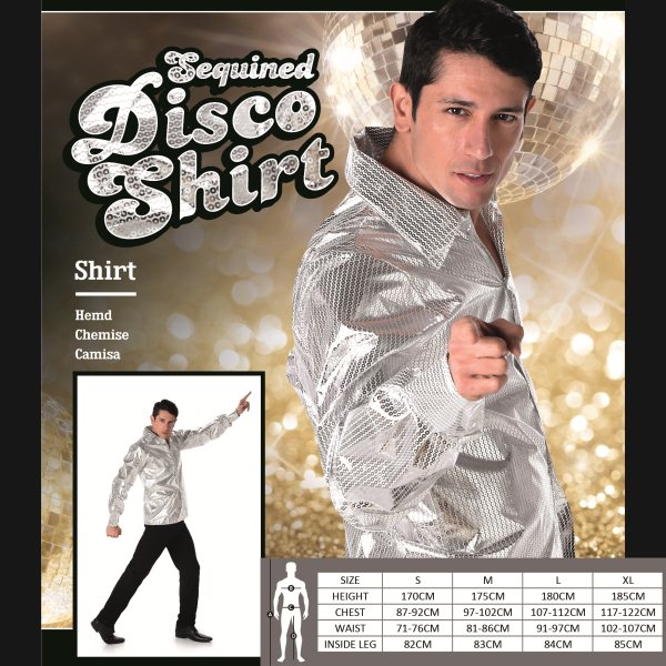 Silver Sequined Disco Shirt