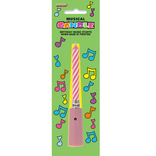 musical candle pink