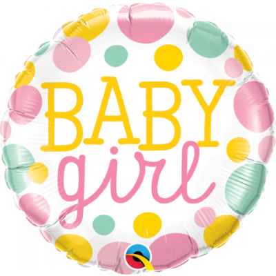 45cm Baby Girl Dots Foil Balloon
