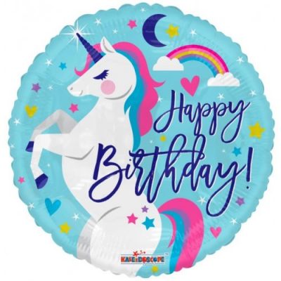 45cm Birthday Unicorn Foil Balloon e1620883584527