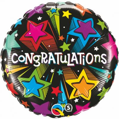 45cm CongratulationsShooting Stars Foil Balloon