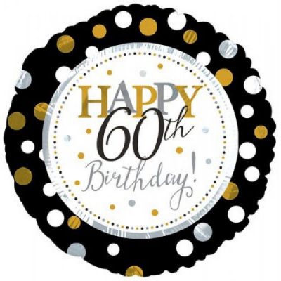 45cm Happy 60th Birthday Foil Balloon e1620865045803
