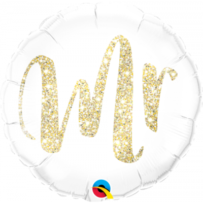 45cm Mr. Glitter Gold Foil Balloon