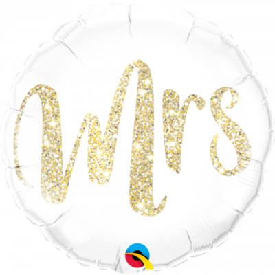 45cm Mrs. Glitter Gold Foil Balloon