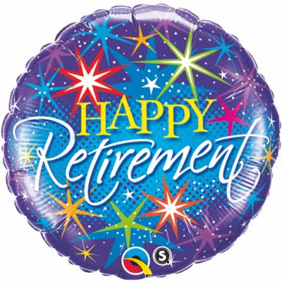 45cm Retirement Colorful Bursts Foil Balloon