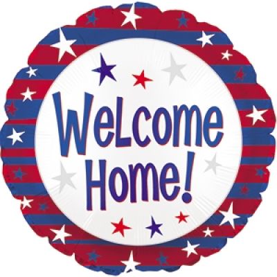 45cm Welcome Home Red White Blue Foil Balloon