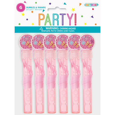 6 bubbles and wands pink