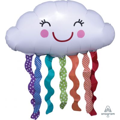 76cm x 45cm Rainbow Cloud Foil Balloon