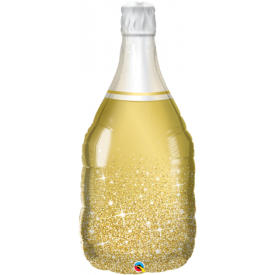 99cm Golden Bubbly Wine Bottle Foil Balloon