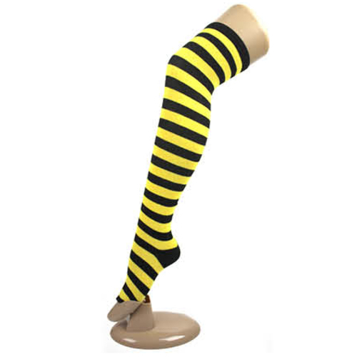 Over the Knee Socks Black Yellow