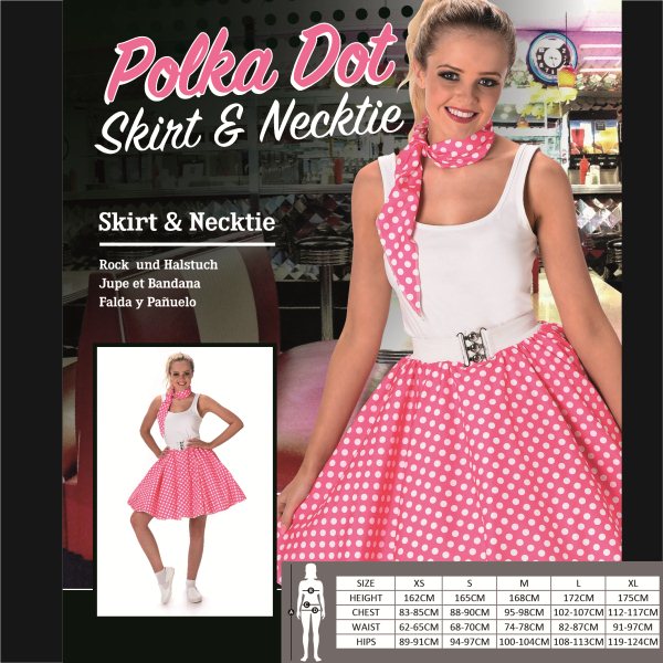 Pink Polka Dot Skirt Necktie