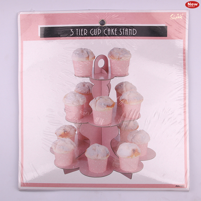 a pink cake stand