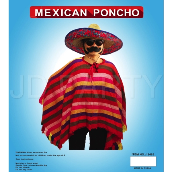 mexican poncho rainbow stripe1