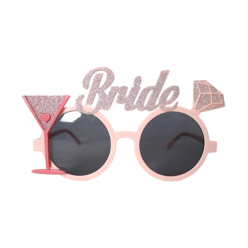party glasses bride glitter