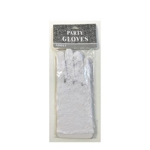 party gloves lace white