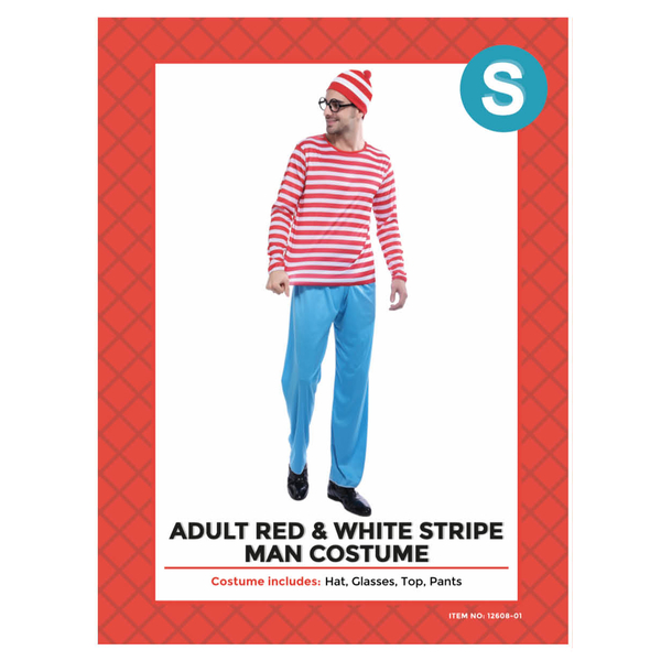 red white stripe man costume