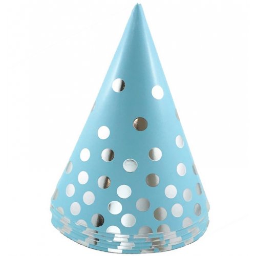 Blue Silver Hot Stamping Cone Hats