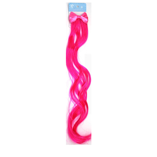 Curly Hair Extension with Bow HotPink