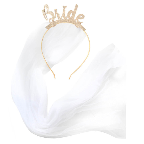 bride headband with veil
