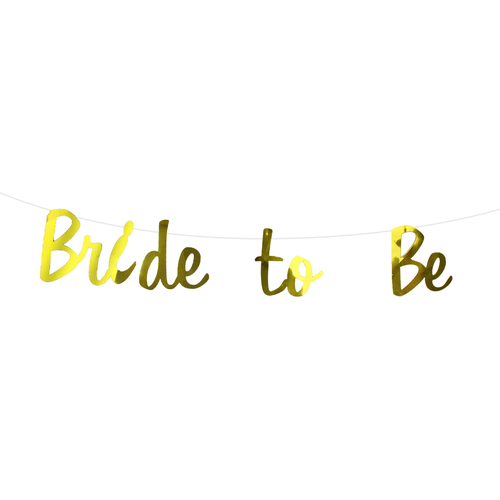 bride to be bunting metallic