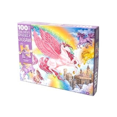 100pcs Kids Sparkly Puzzle Unicorn